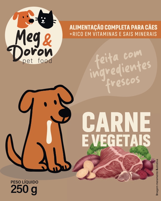 Rótulo Frente Carne para Cães