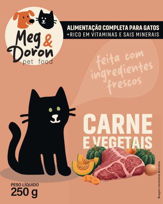 Rótulo Frente Carne para Gatos